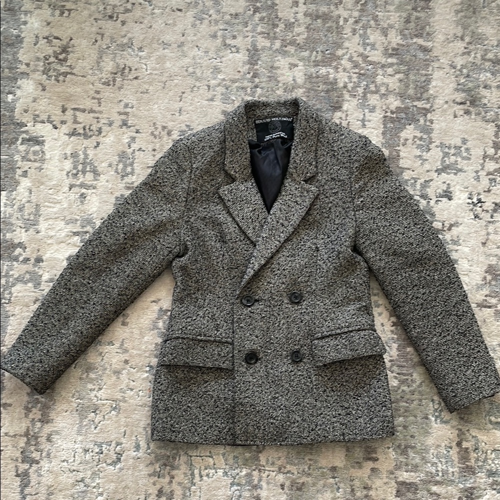 Gray Double-Breasted Blazer